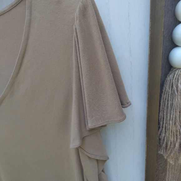 LAUREN RALPH LAUREN size large camel v neck - Picture 5 of 10